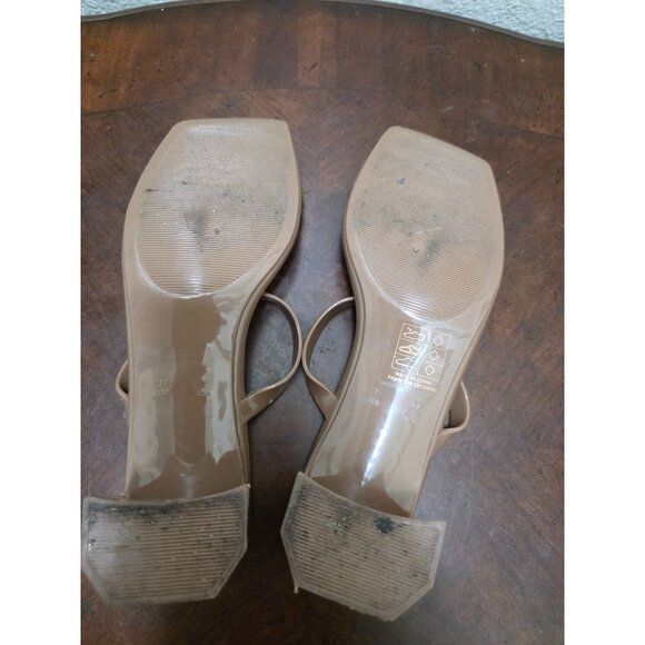 Jeffrey Campbell Tan Strappy Square Toe Block Heel Sandals Womens Size 7 - Picture 8 of 11